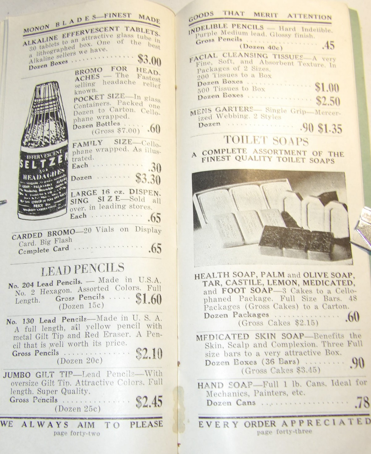 VTG 1930s DRUG STORE WHOLESALE CATALOG! DEPRESSION PRICES! CONDOMS/SHAVING/MEDS!