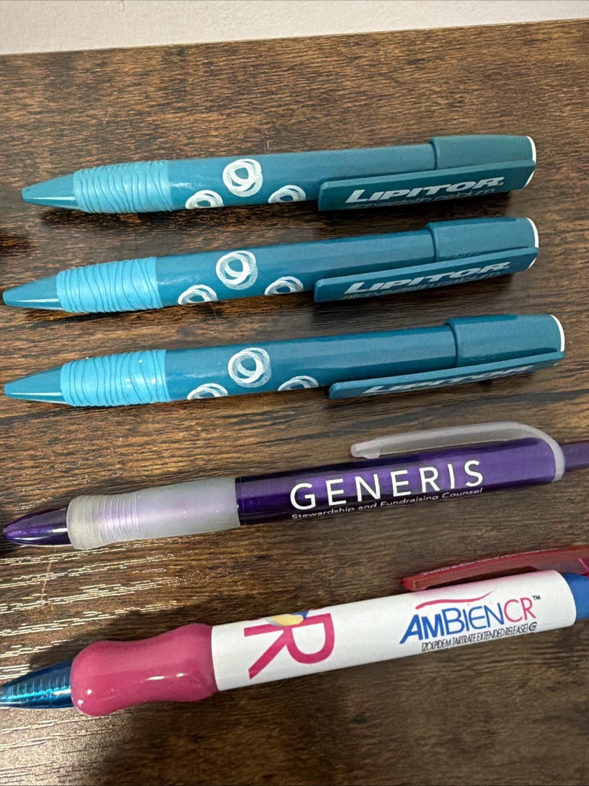 Vintage Pharmaceutical Drug Rep Lot of 11 Plastic Pens Untested, Big Pharma