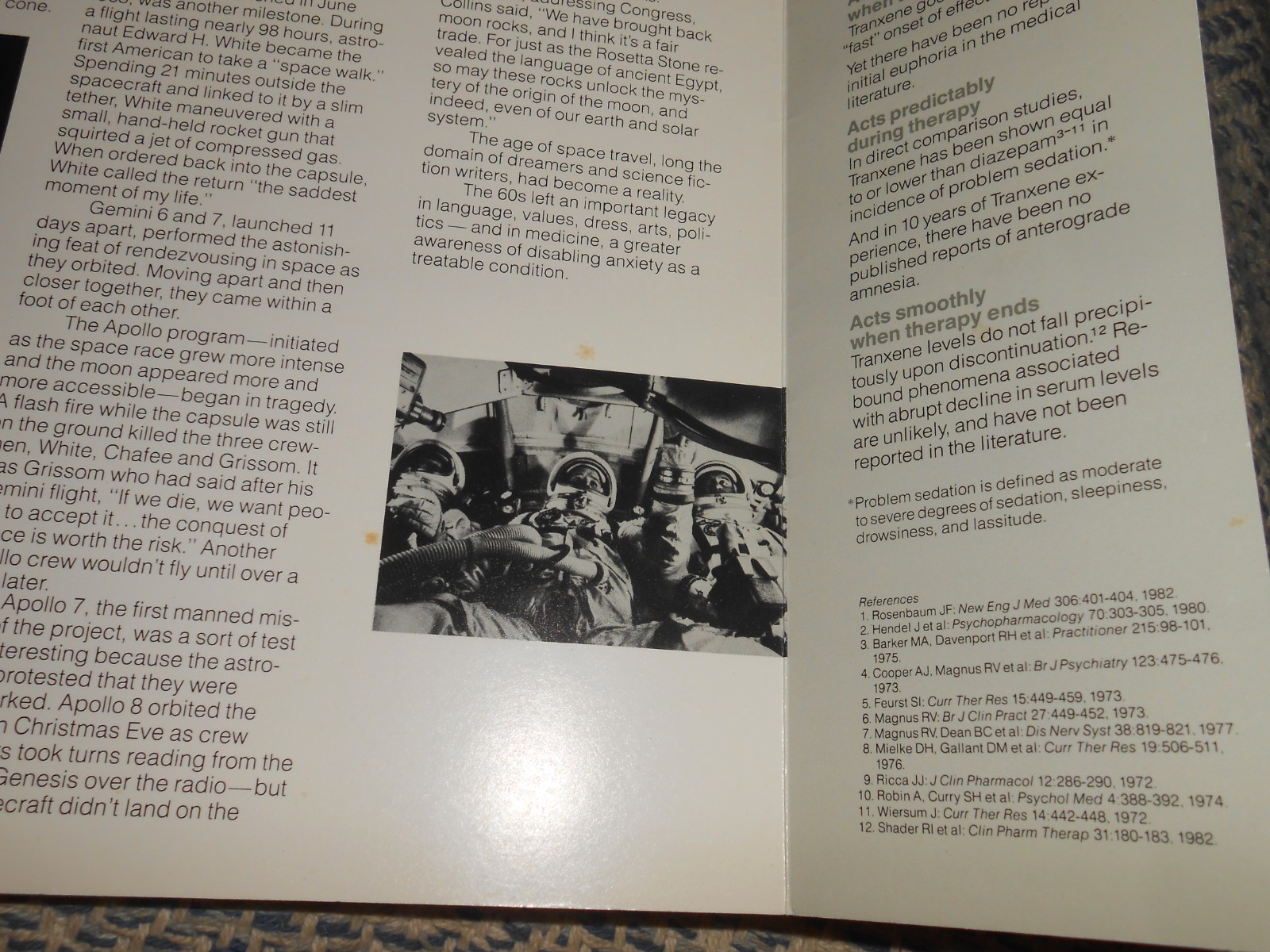 1983 Abbott Labs Tranxene Folder Record 1960s Sounds Voices Sputnik Apollo 11