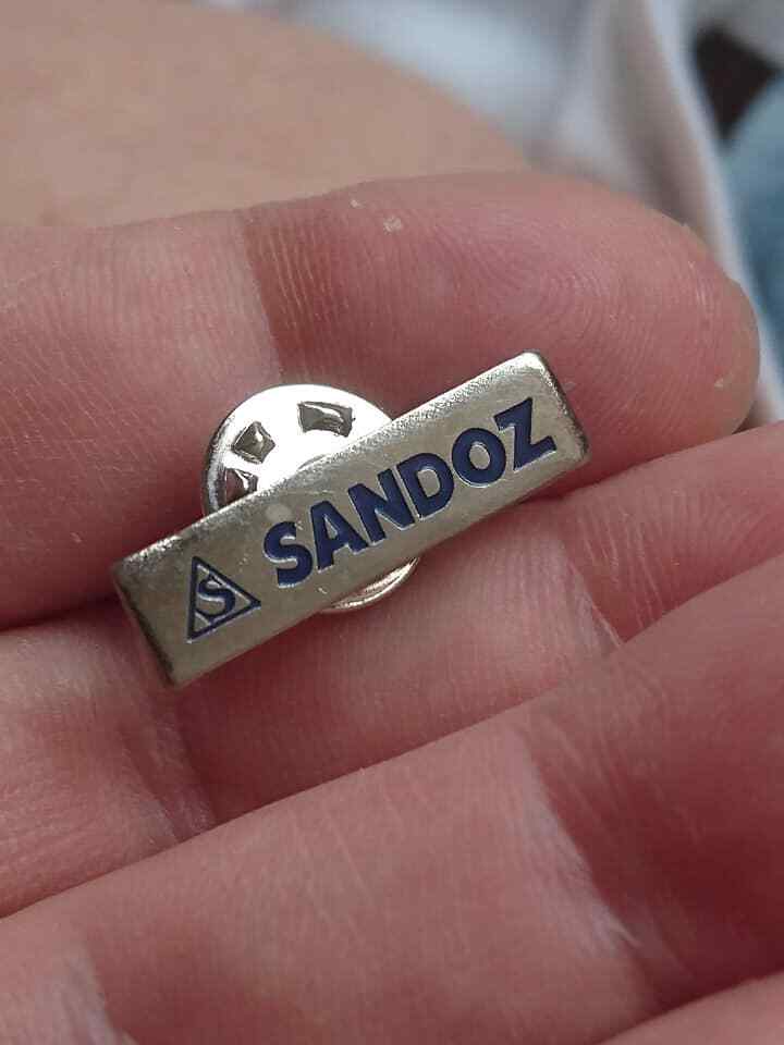 🔴SANDOZ Pharmaceuticals pin LSD Albert Hofmann Logo pin badge / second one🔴
