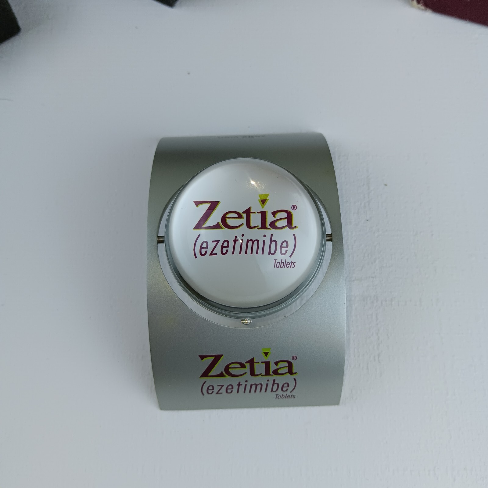 ZETIA Pharmaceutical Spinning Clock W/ Original Box & Directions desk clock