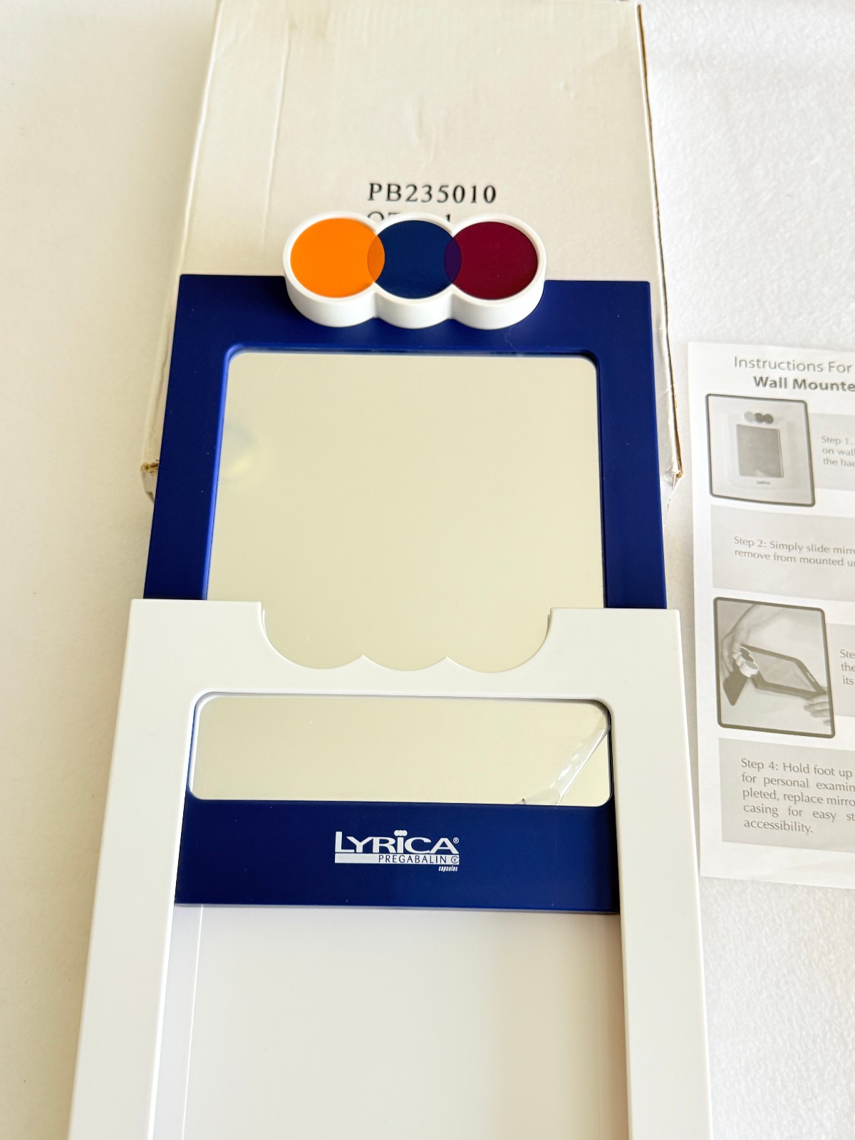 VINTAGE LYRICA PHARMACEUTICAL DRUG REP MIRROR – BRAND NEW