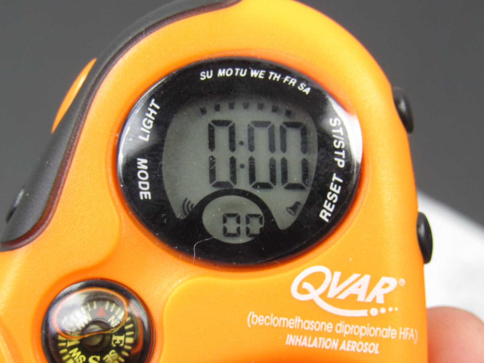 Qvar Carabiner Digital Watch Compass Stopwatch Drug Rep Pharmaceutical Promo