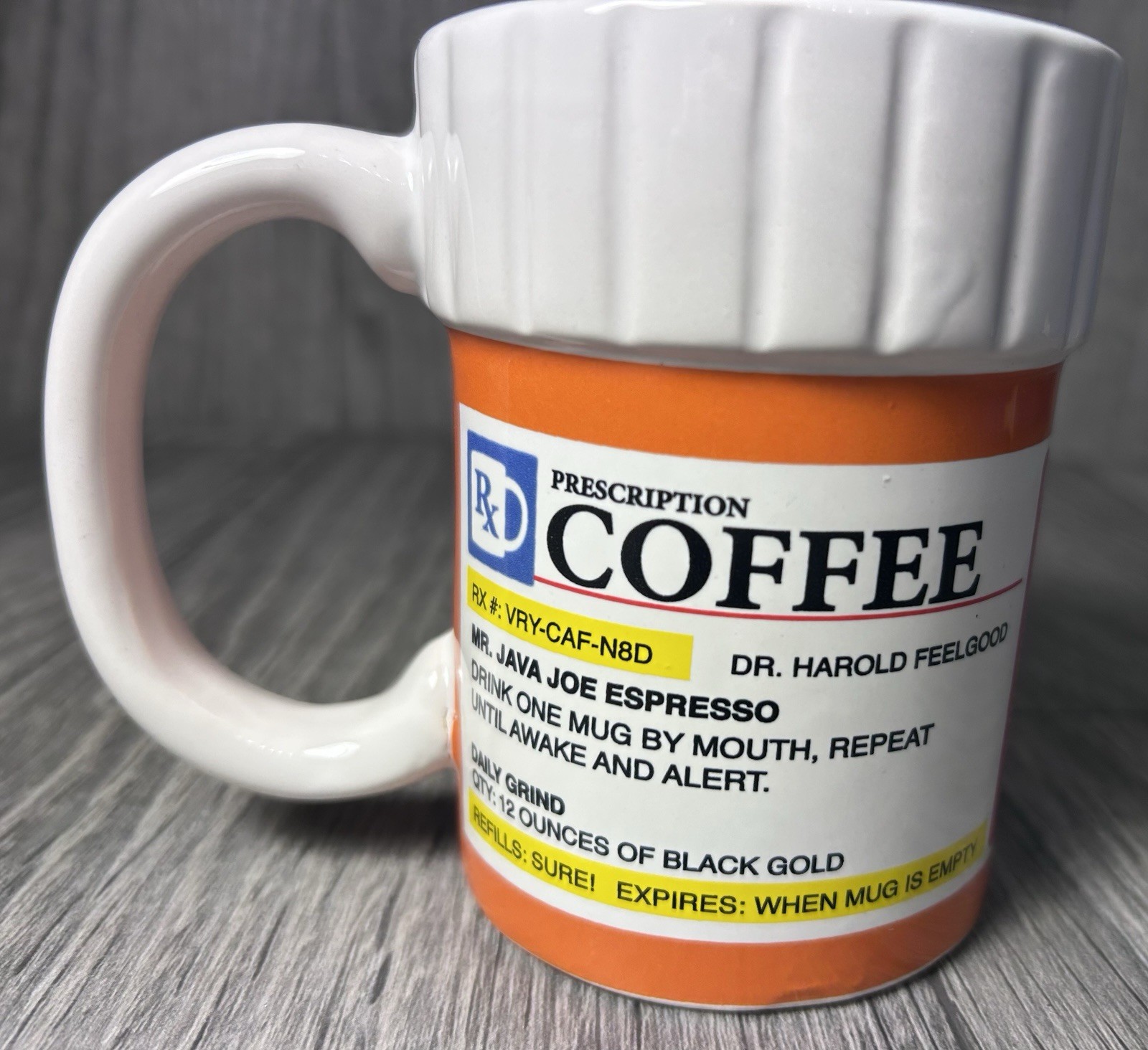 Vintage Ceramic Coffee Mug 4.25″ Pharmacy Prescription Pill Bottle