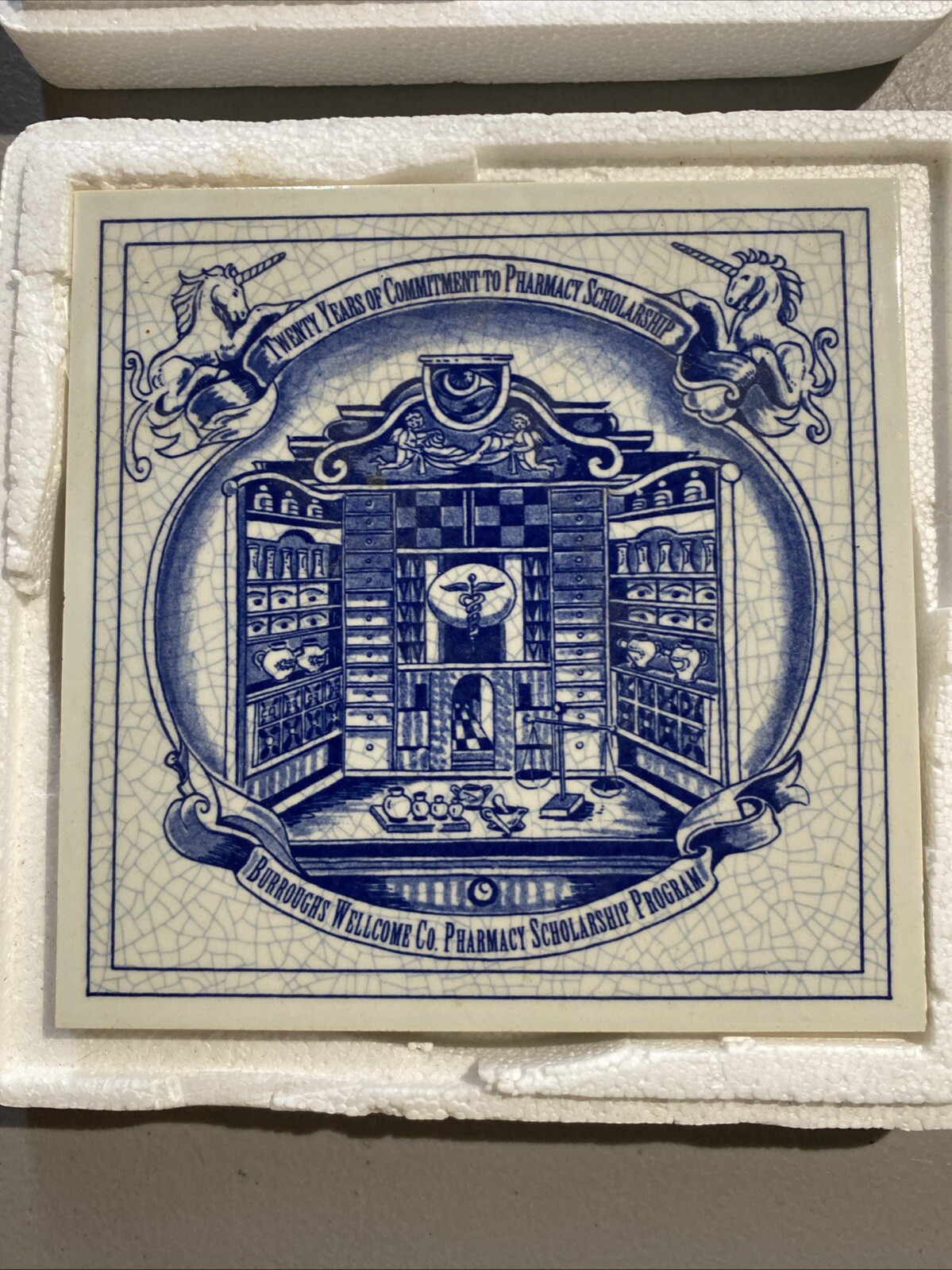 Burroughs Wellcome Co. Pharmacy Scholarship Program Delft Ceramic Tile
