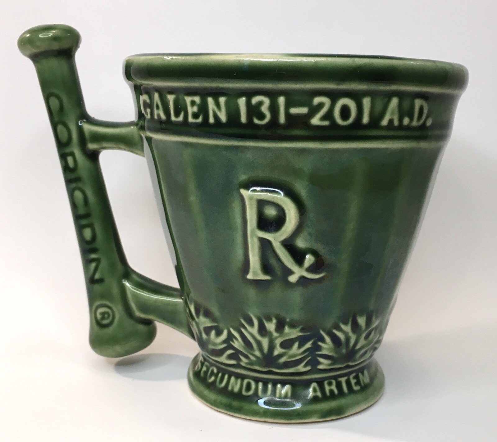 Rx Pharmacy Coricidin Pharmacist Coffee Cup Mug Schering Secundoum Artem
