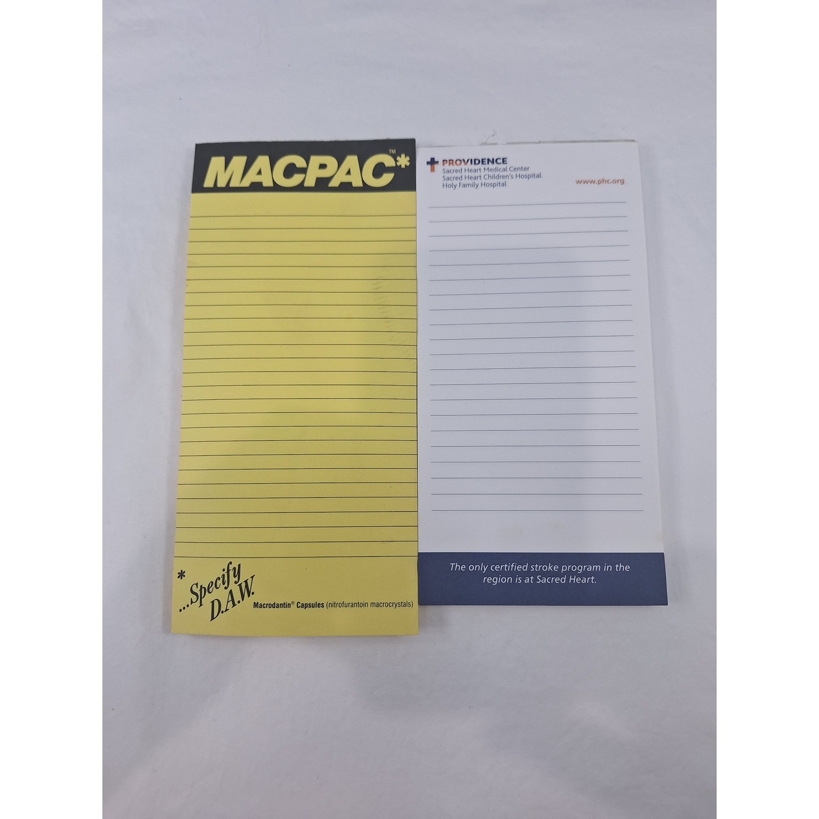 Vintage Macpac Macrodantin & Providence Medical Notepad Set Pharma Ephemera