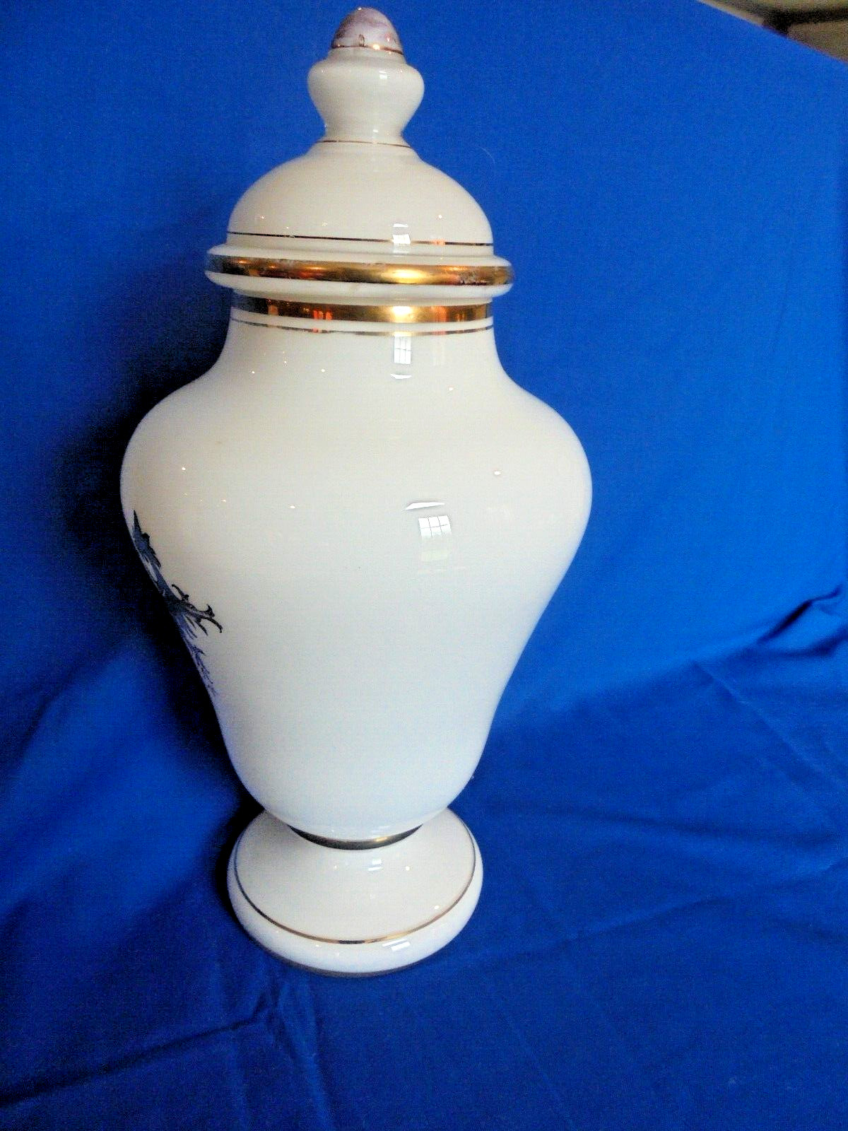 Vintage Buttyr Cacao White Glass Apothecary Jar Pharmacy MCM Mid Century Modern