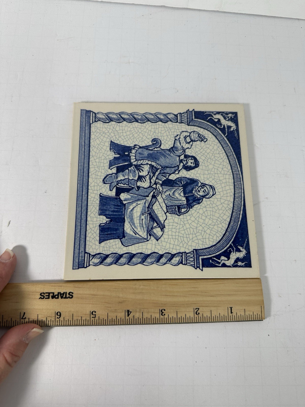 Vintage Blue Delft Tile Uroscopy Pharmacy Scholarship Program Apothecary 10 READ
