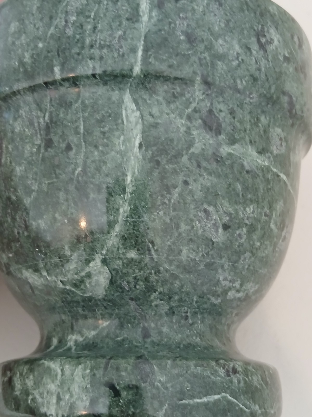 Green Natural Stone Marble Footed Mortar & Pestle 4″x3.77″