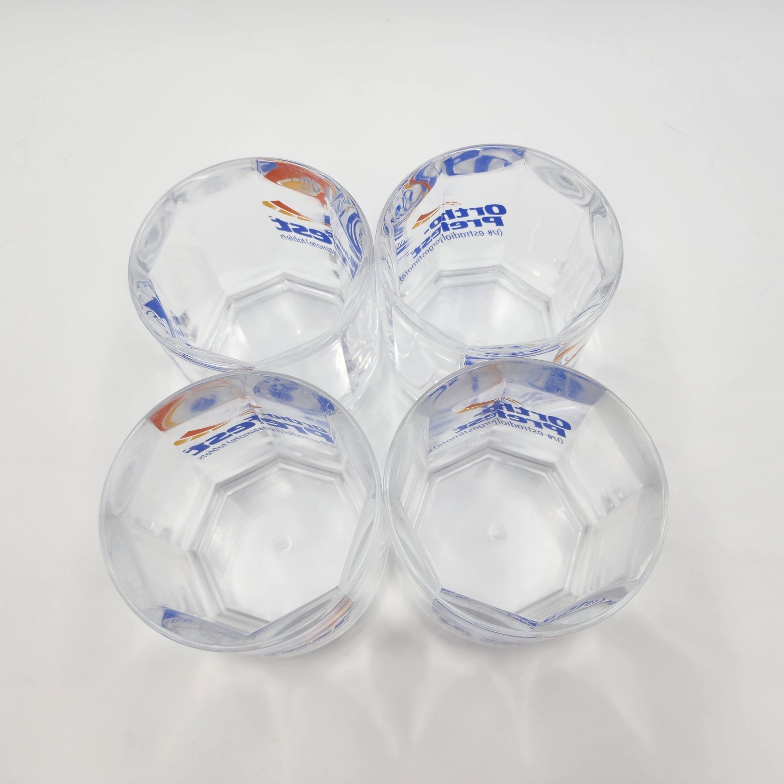 Ortho-Prefest Clear Transparent Plastic Hexagon Lidded Company Jars Lot of 4