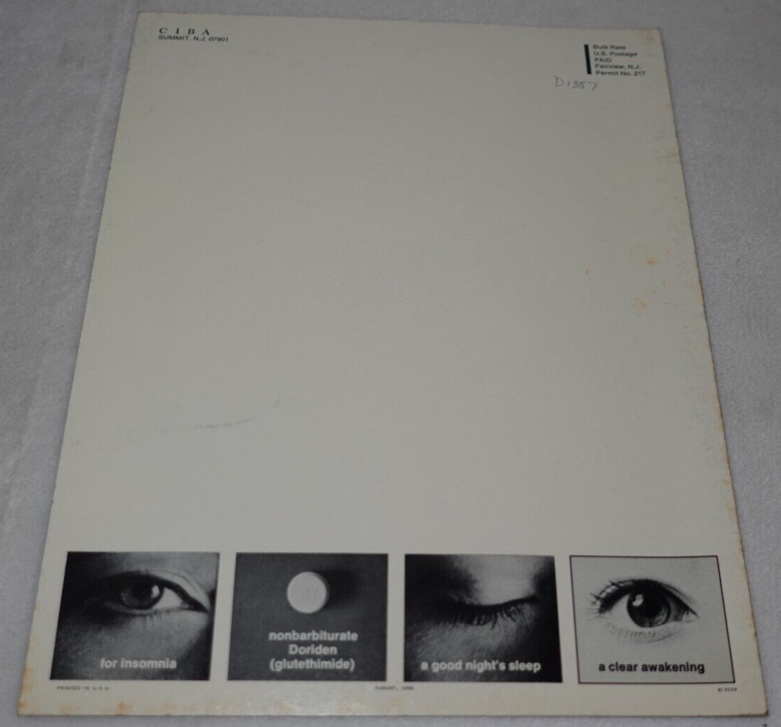 Doriden Gynecology Obstetrics Pharmaceuticals 1960s Original Advertisement