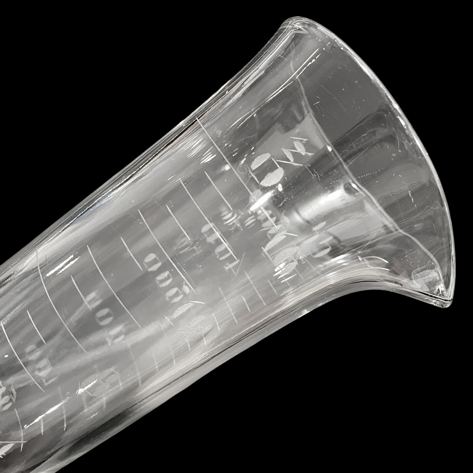 Antique 1900s Whitall Tatum Co Apothecary Glass Beaker – Etched 600cc / 16oz