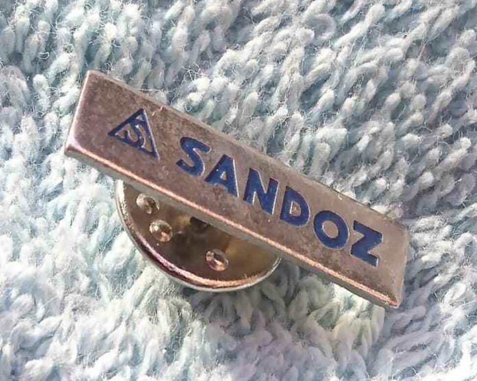 🔴SANDOZ Pharmaceuticals pin LSD Albert Hofmann Logo pin badge🔴