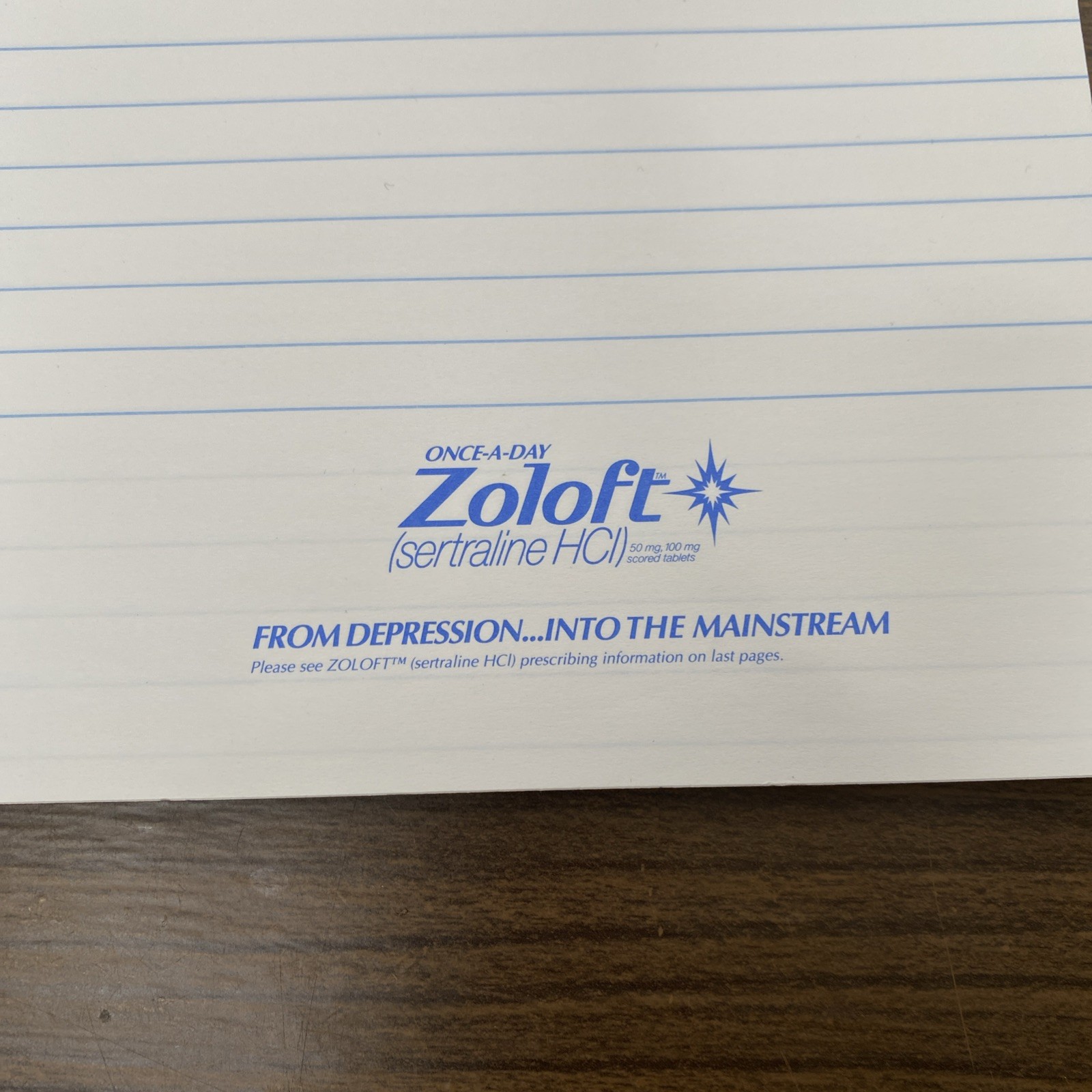 VTG 1992 Zoloft Drug Rep Collectible Doctor Notepad 8.5 x 12.5” Pharmaceutical