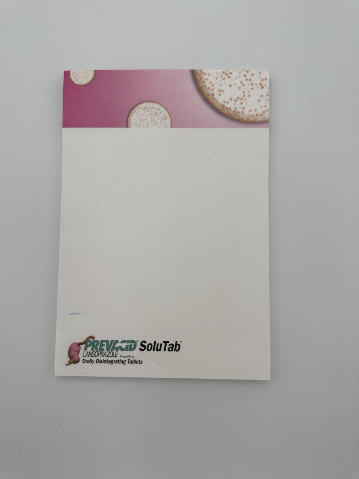 Prevacid SoluTab Lansoprazole Pharmaceutical Promo Notepad Medical Advertising