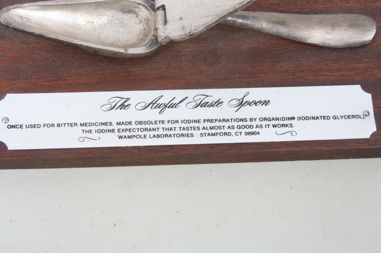 1960’s AWFUL TASTE SPOON Used for Bitter Medicines, on Wood Made in Spain