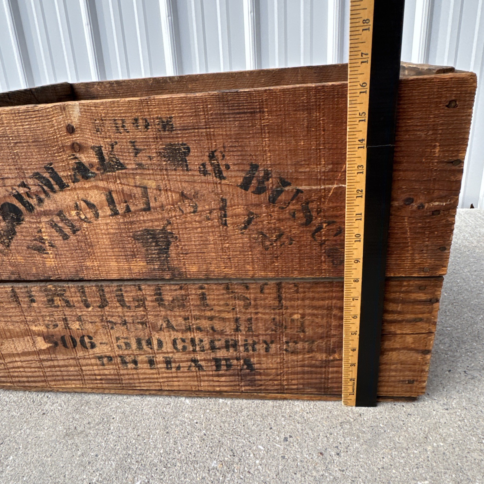Antique Shoemaker & Busch Wholesale Druggist Wooden Crate Philadelphia, PA