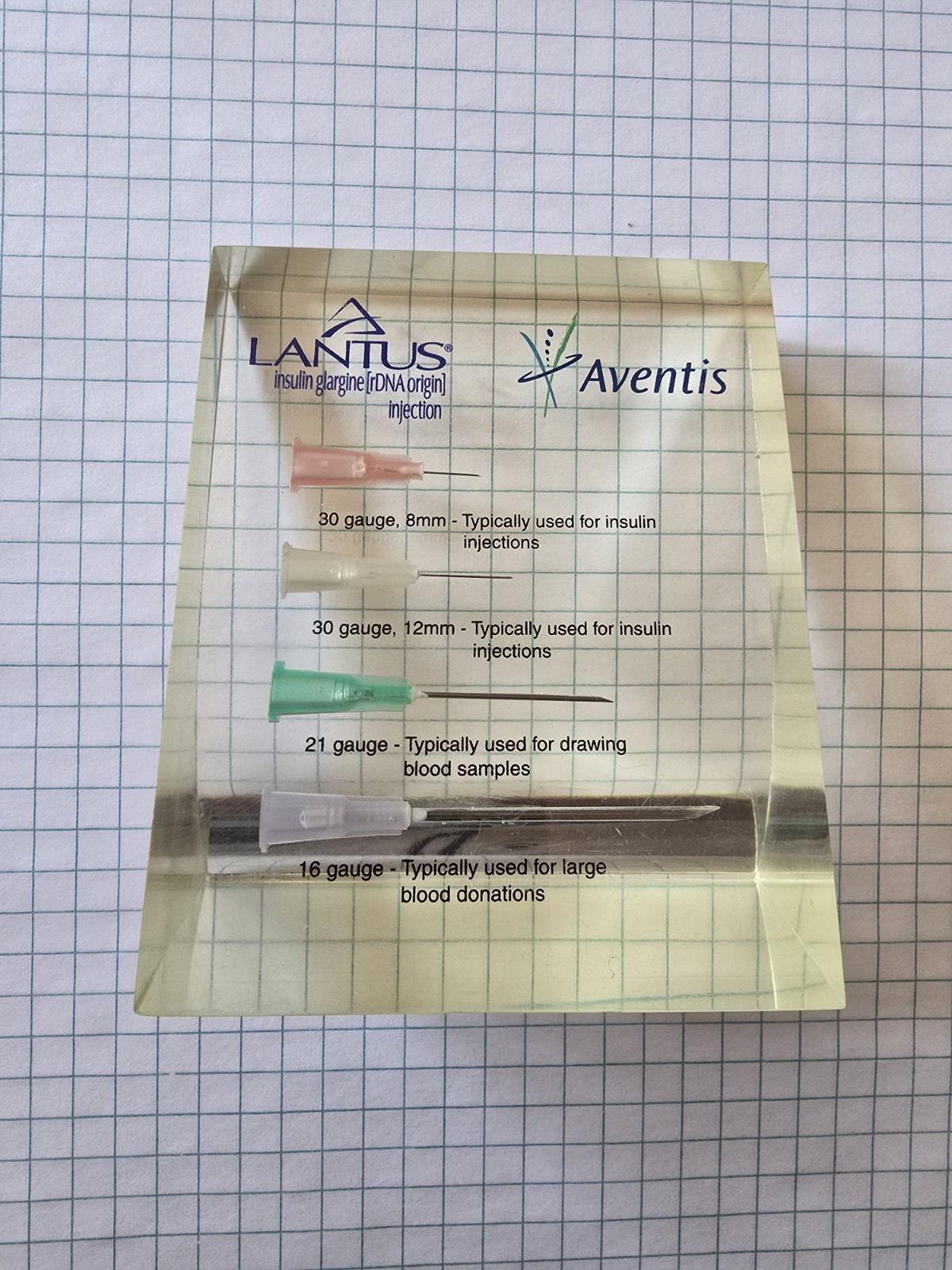 Vtg Lantus Insulin Drug Rep Pharmaceutical Promo Diabetes Aventis Resin