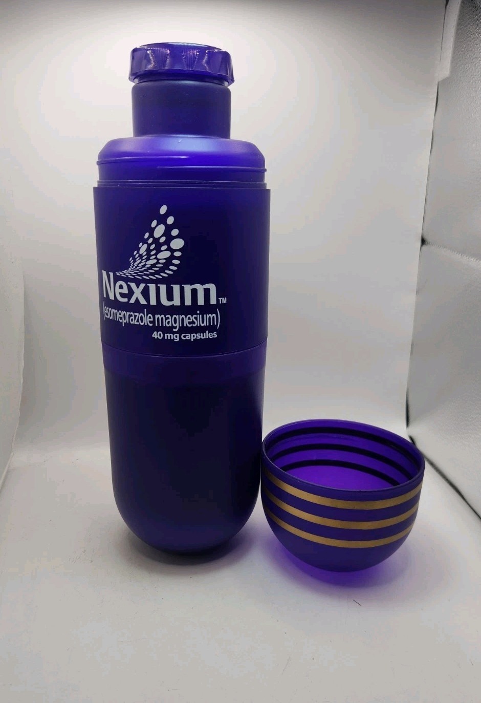 Nexium the Purple Pill Pharmaceutical Advertising Promo Water Bottle Drug Rep