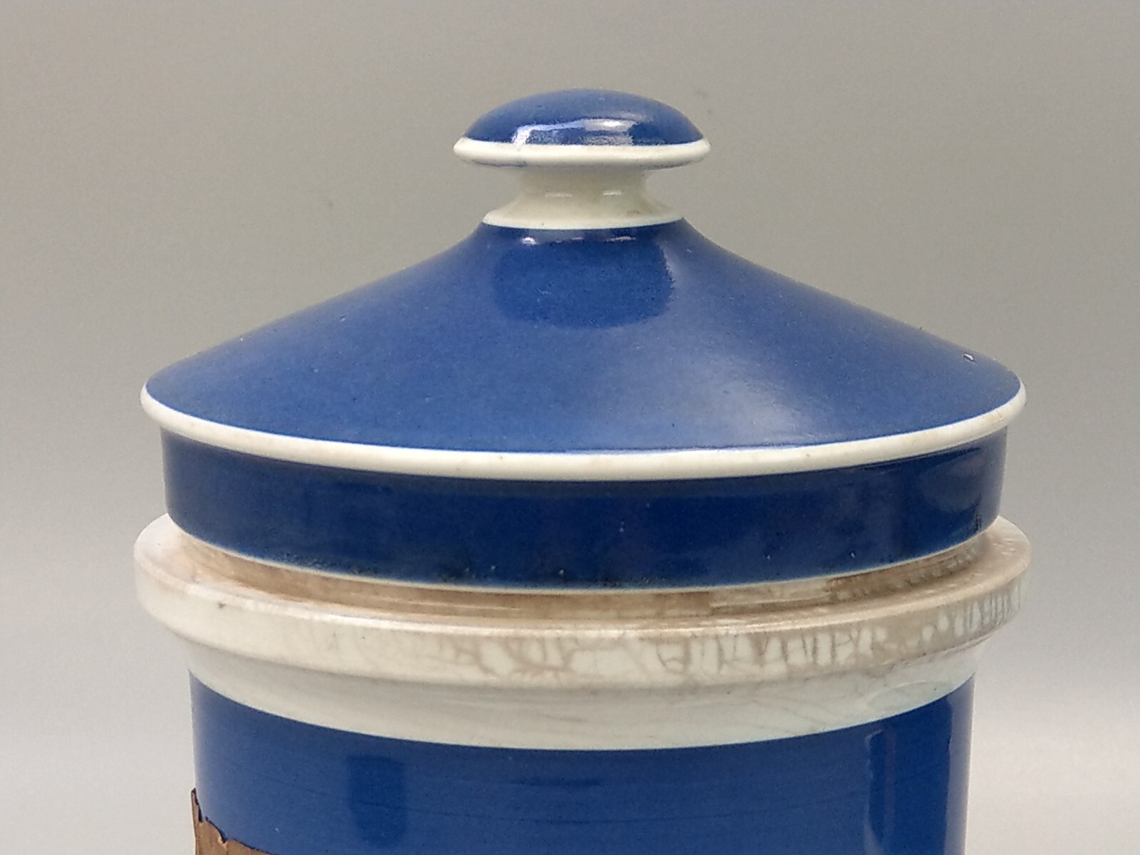 Blue and White Antique Apothecary Poison Jars