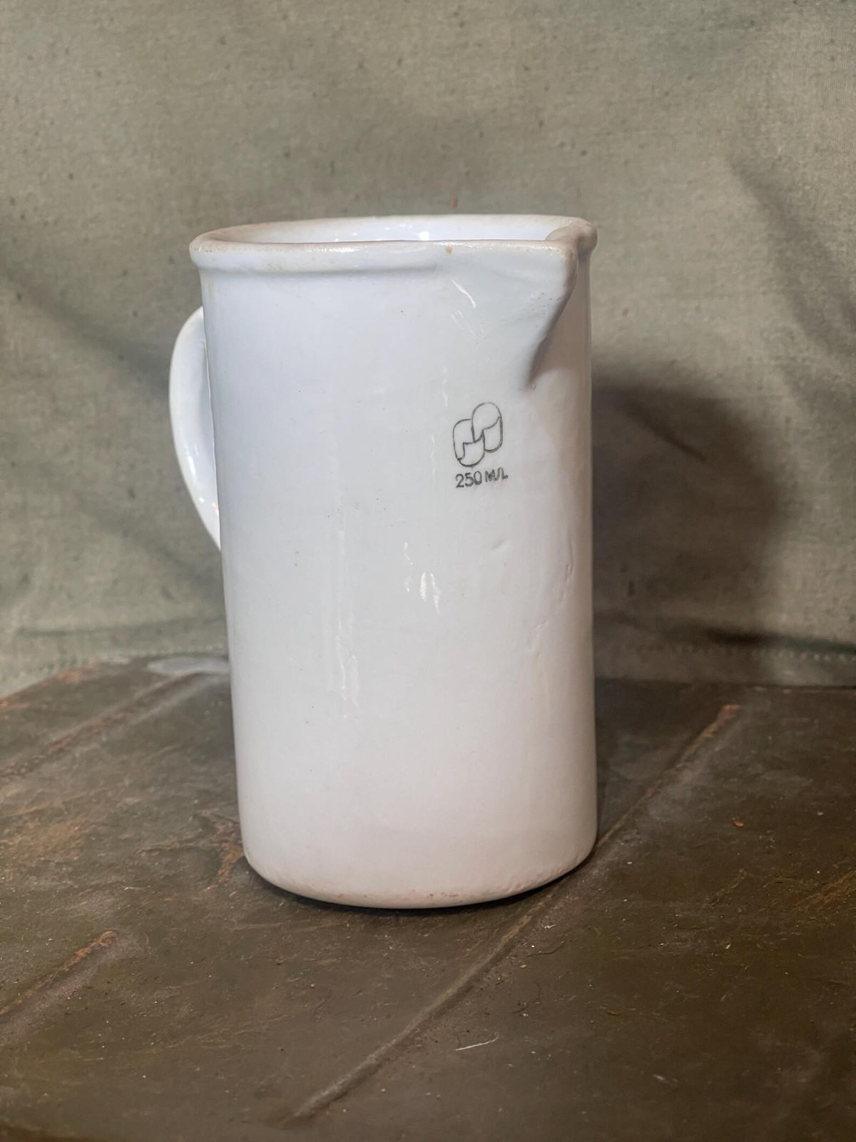 Vintage Soviet Porcelain Measuring Jug, Apothecary Laboratory Vessel, Lab Measur