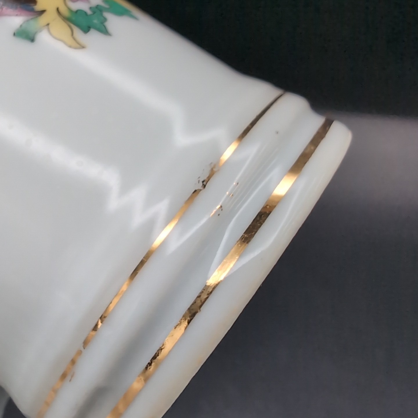 VTG Porcelain Apothecary Jar Vitamin Gold Trim DOM