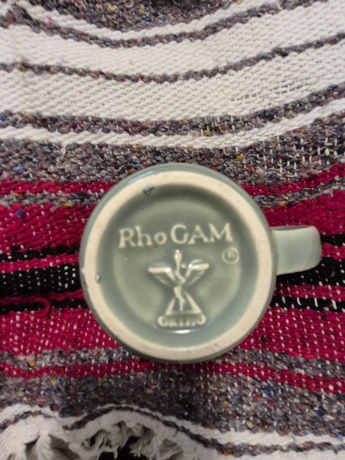 RhoGAM Pharmaceutical Collectible Mug Gray Embossed Symbol Profile Design