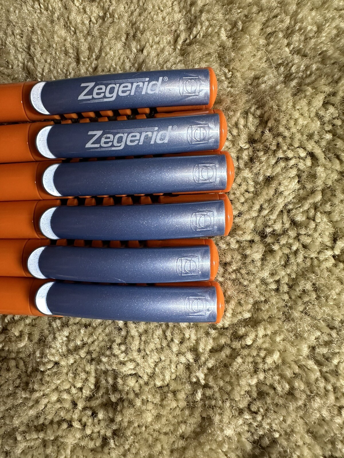 Orange Zegerid Drug Rep Pharmaceutical Promo Pens Spring Coil Clicker Lot of 6