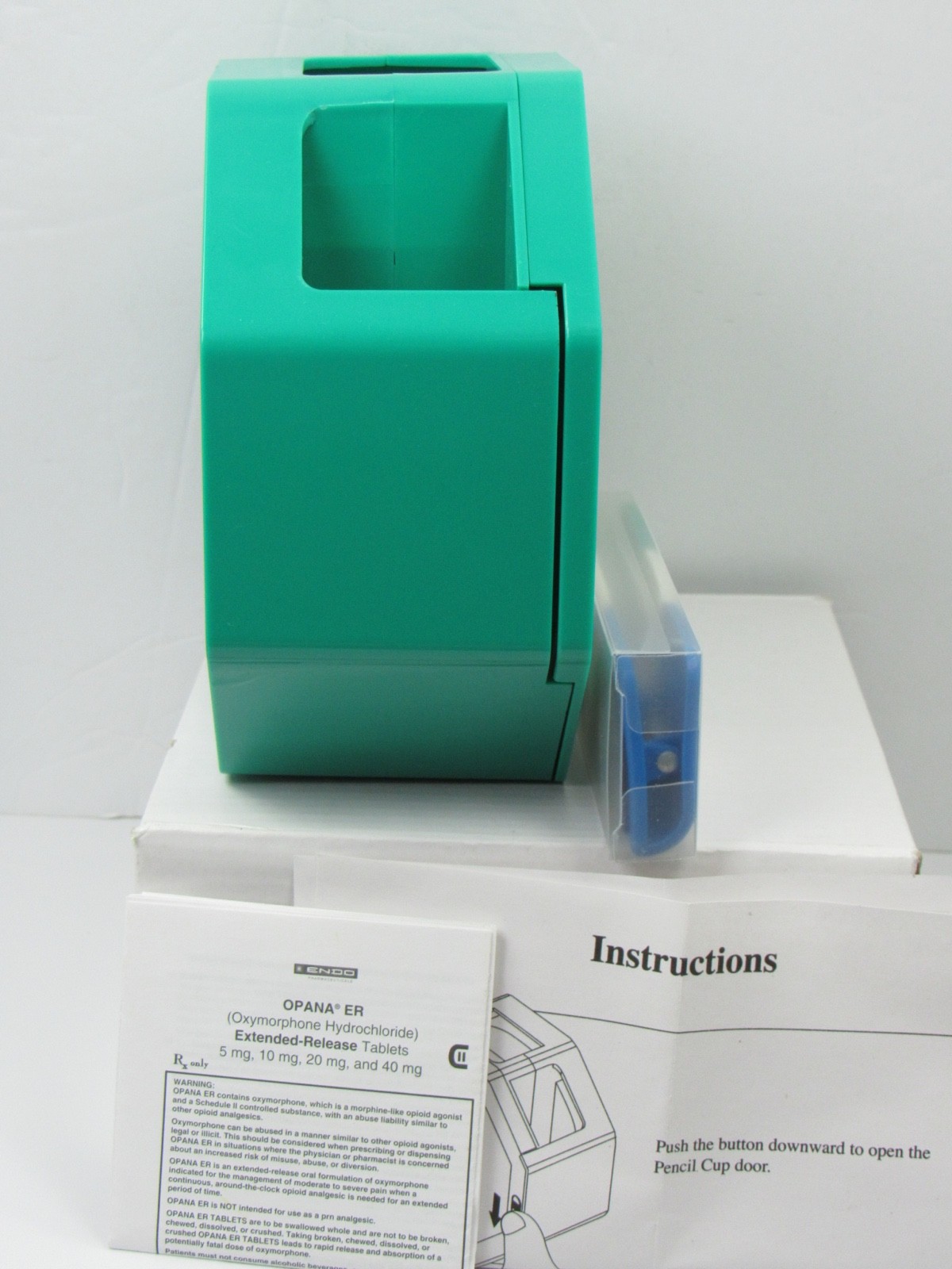 OPANA Oxymorphone CLOCK Pen Holder + Magnet Set Drug Rep Pharmaceutical Narcotic