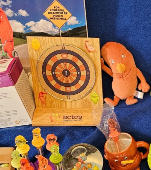 Actos Drug Rep Promo Items-Complete Set (Cups, Plushies, Atlas, Pens, etc)