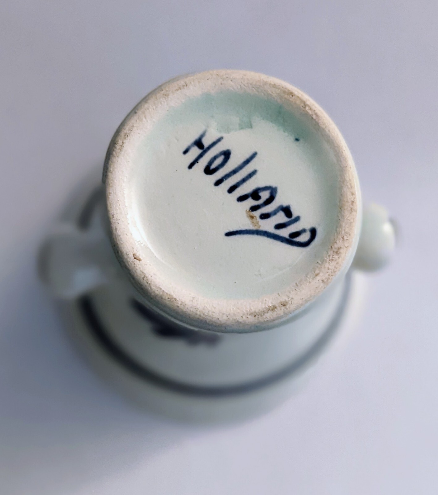 Blue and White Windmill Floral Holland Miniature Mortar – 2″ High, 2″ Diameter