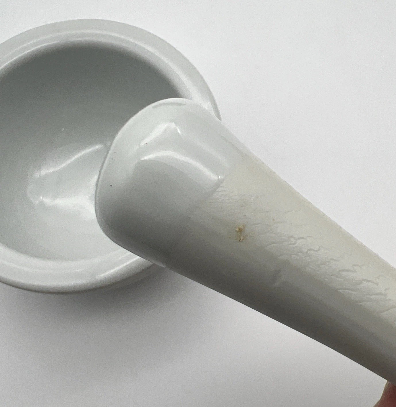 Vintage Porcelain Mortar and Pestle White