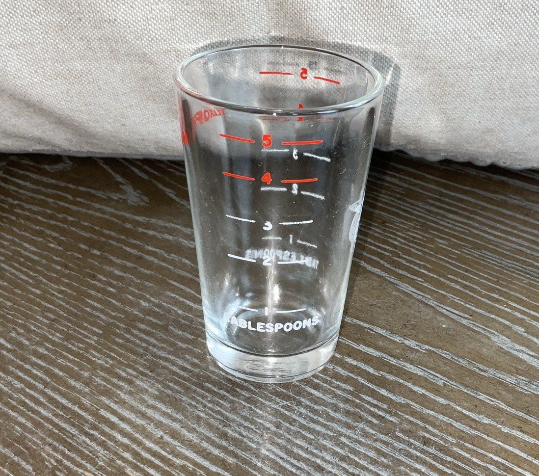 Vintage Elixophyllin Asthma Medication Dosing Shot Glass Measuring Cup