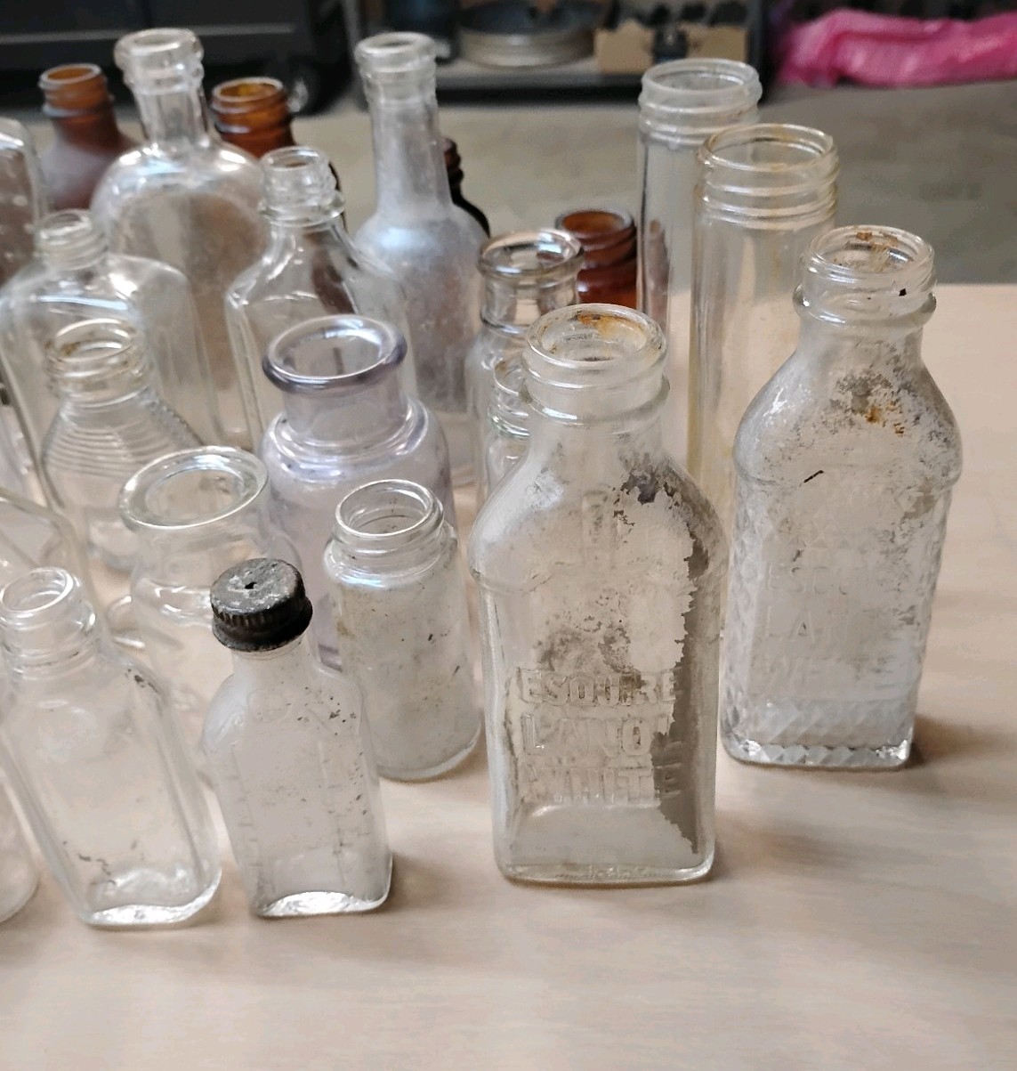 Lot of 47 Vintage Glass Medicine Apothecary Bottles