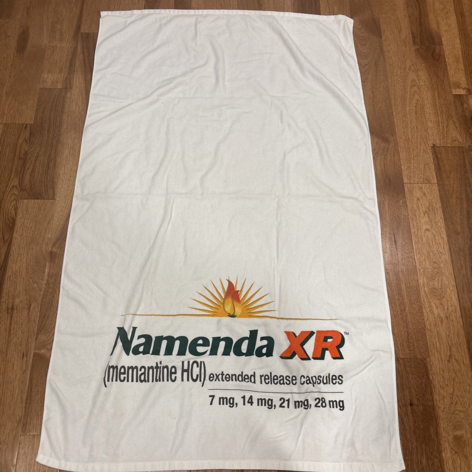NAMENDA Pharmaceutical Drug Representative Promo 56” X 35” Cotton Back Towel EUC