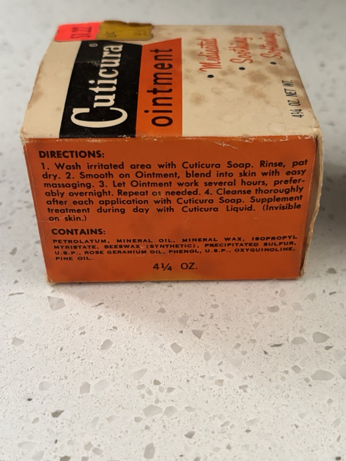 VTG Cuticura Ointment 4 1/4oz Full W/box Purex Corp. RARE Metal Lid Glass Jar