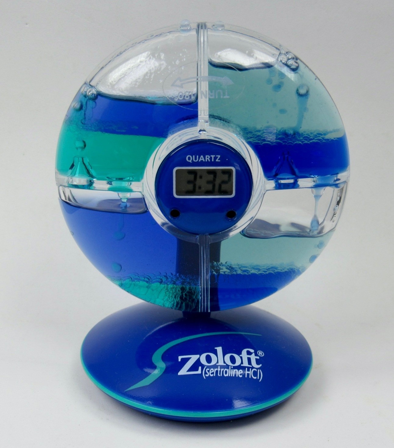 Zoloft Blue Water Digital Desk Color Clock Drug Rep Pharmaceutical Promo RARE
