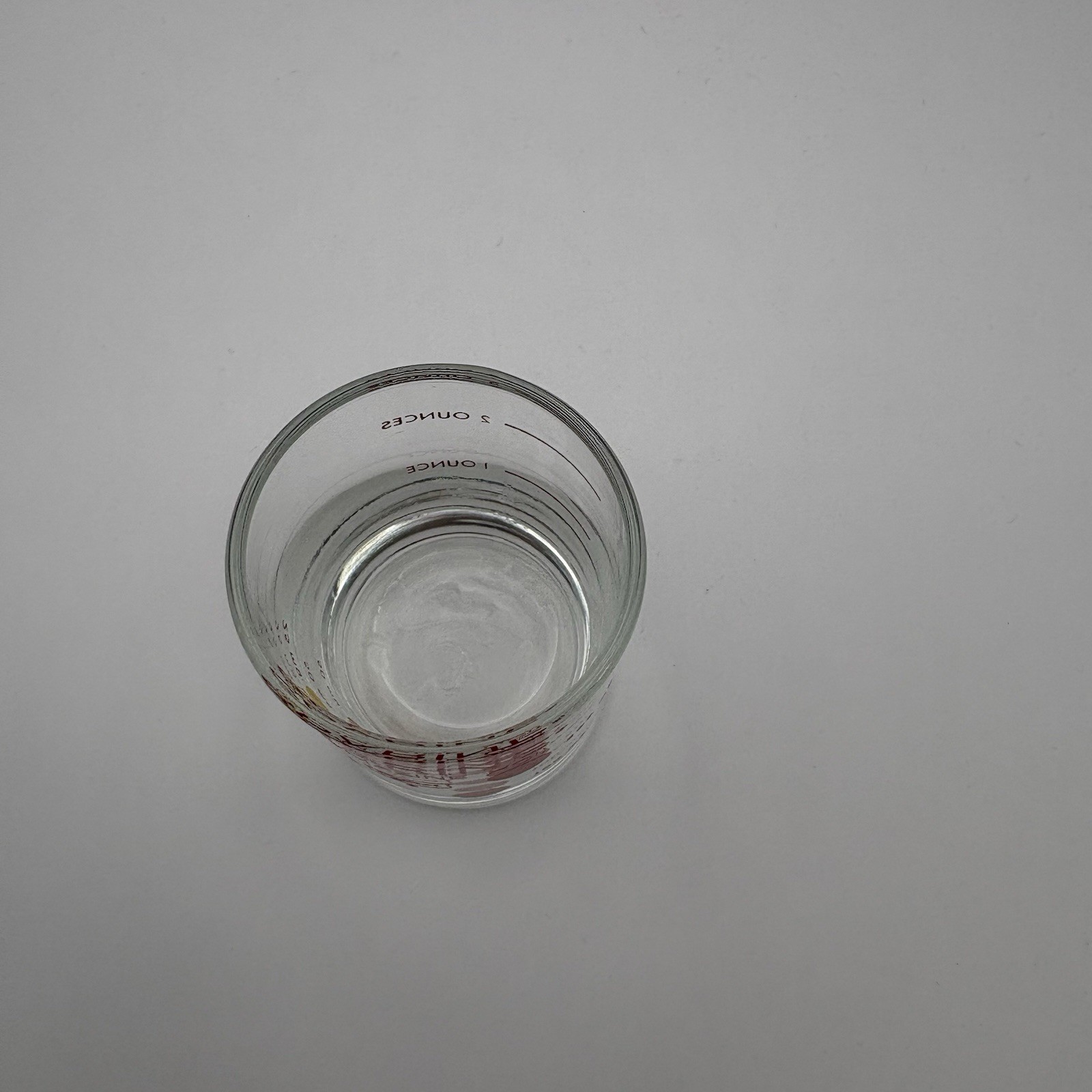 Vintage Sparine Dosing Shot Glass Measuring Cup Red Dots 2 oz