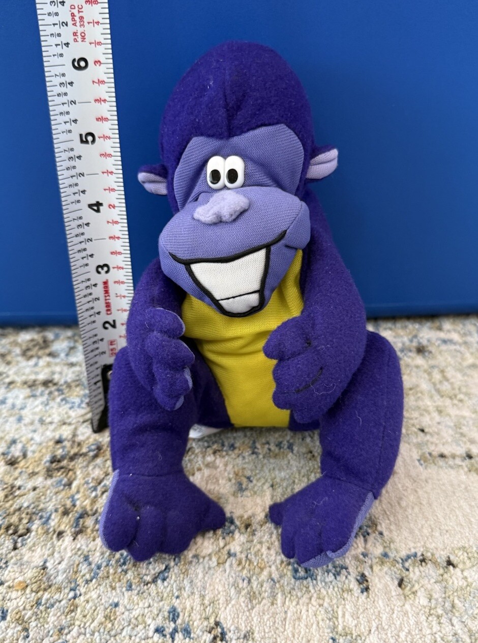 VTG ZYRTEC Purple Plush Gorilla Monkey Stuffed Toy Pharmaceutical Advertisement