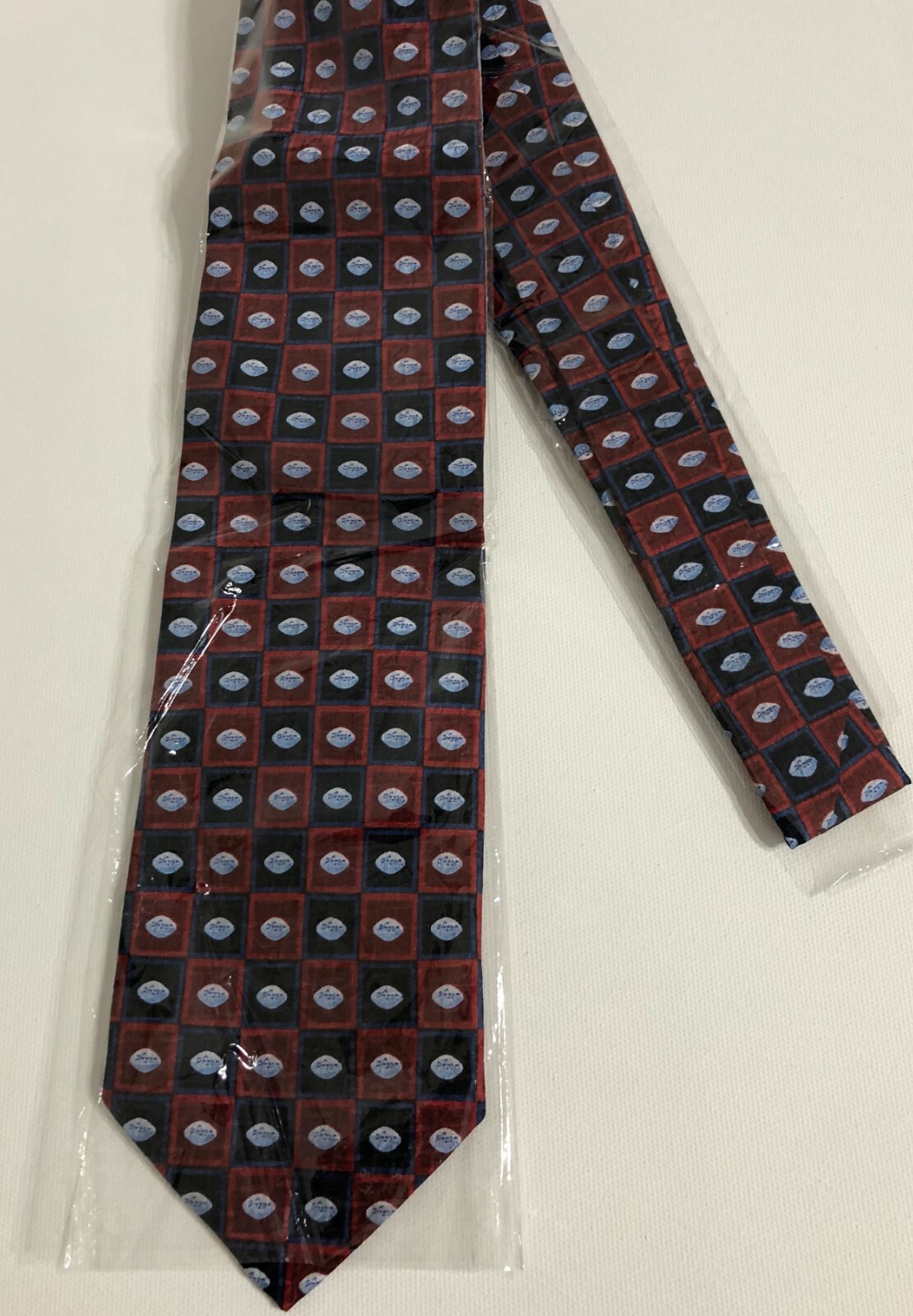 Pfizer Viagra  Neck tie New . Viagra printed on red/ black squares 100% silk