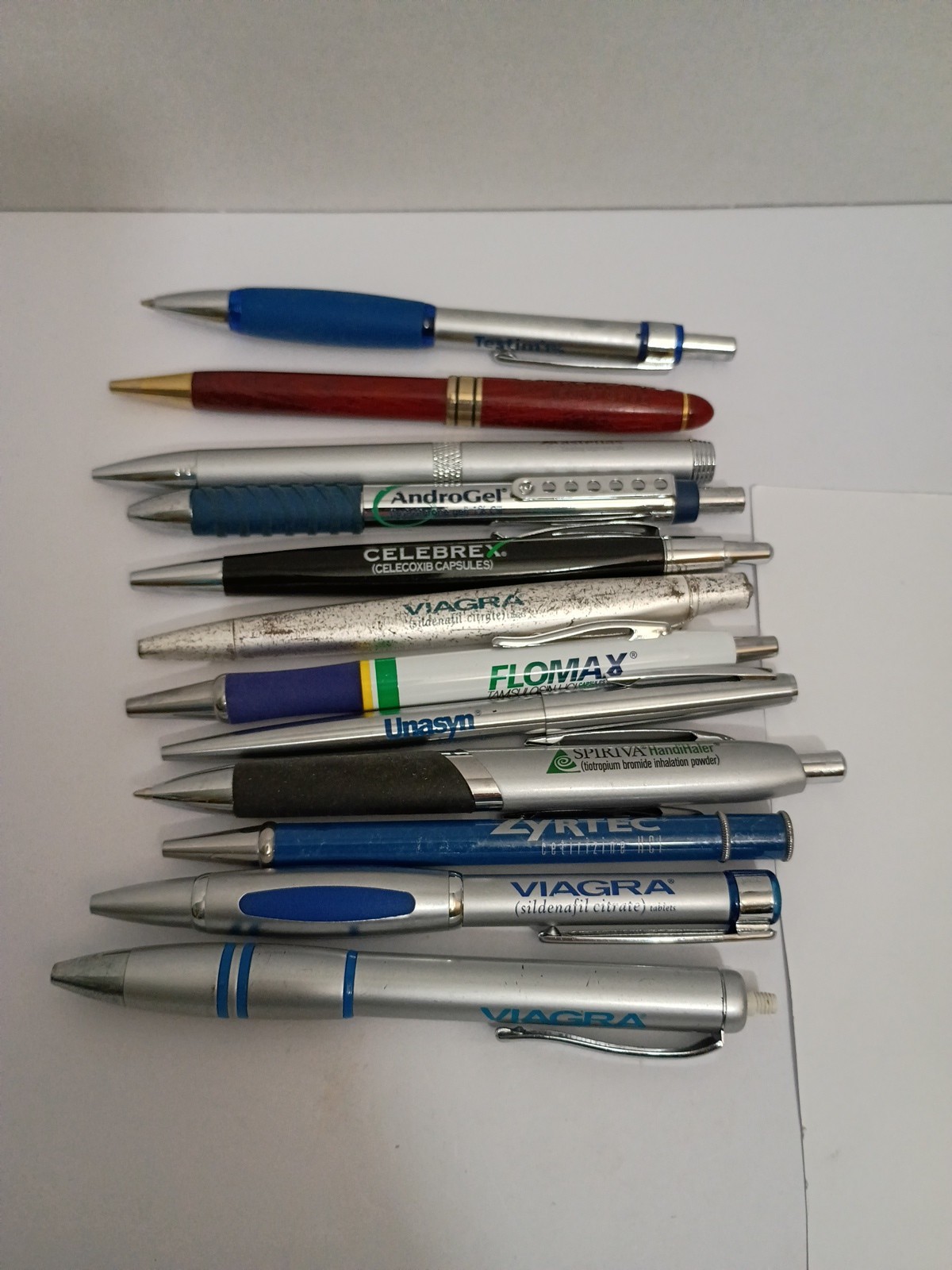 Lot 12 Big Pharma Drug Rep Pens Viagra Zyrtec Flomax AndroGel READ DESC.