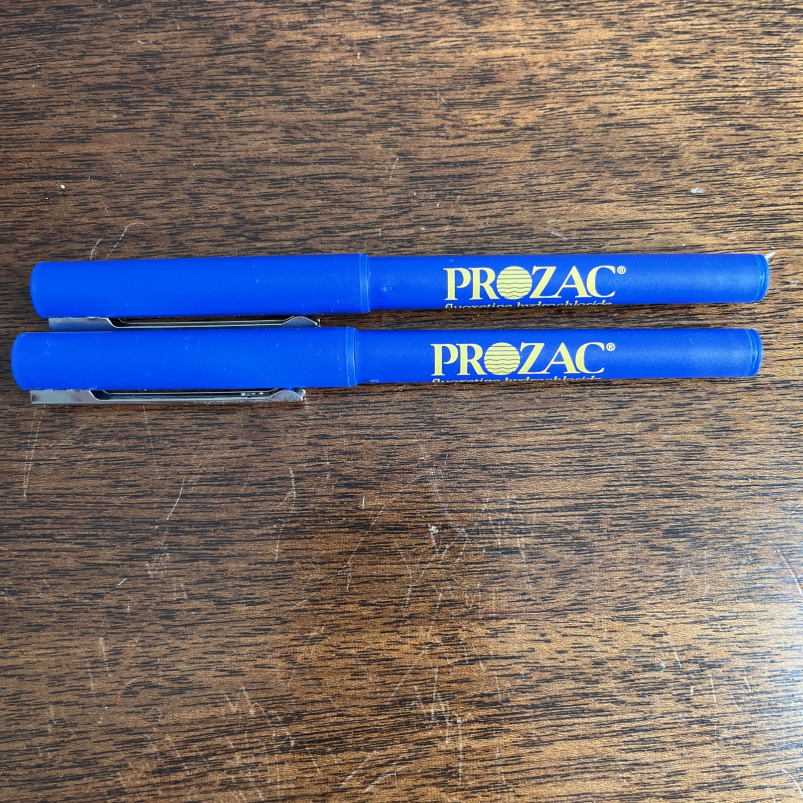 Lot of 2 PROZAC Medical Drug Rep Pharmaceutical Pens Bic Working Advertising