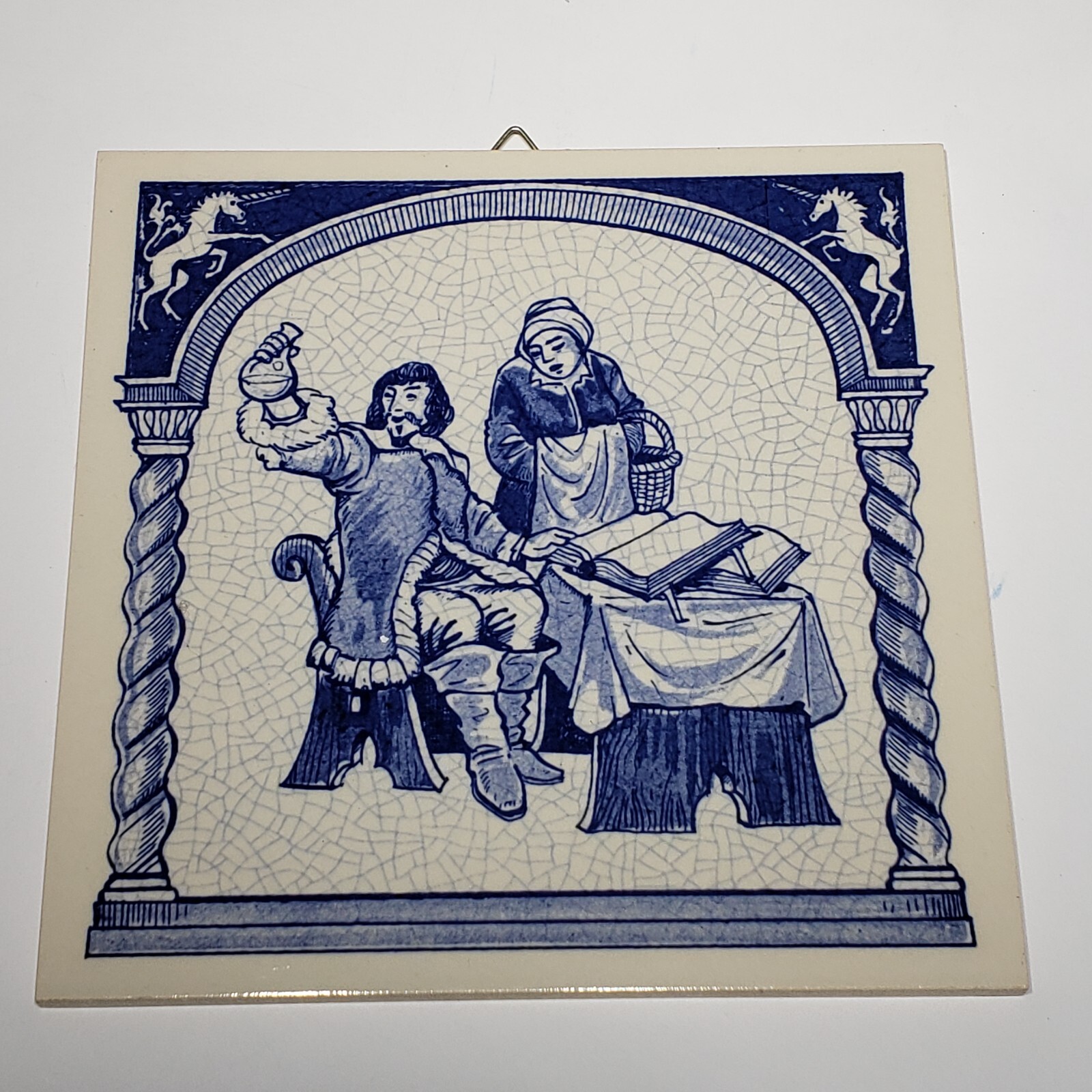 Set of 6 Delft Dutch Holland Burroughs Wellcome 6″ Apothecary Pharmacist Tiles