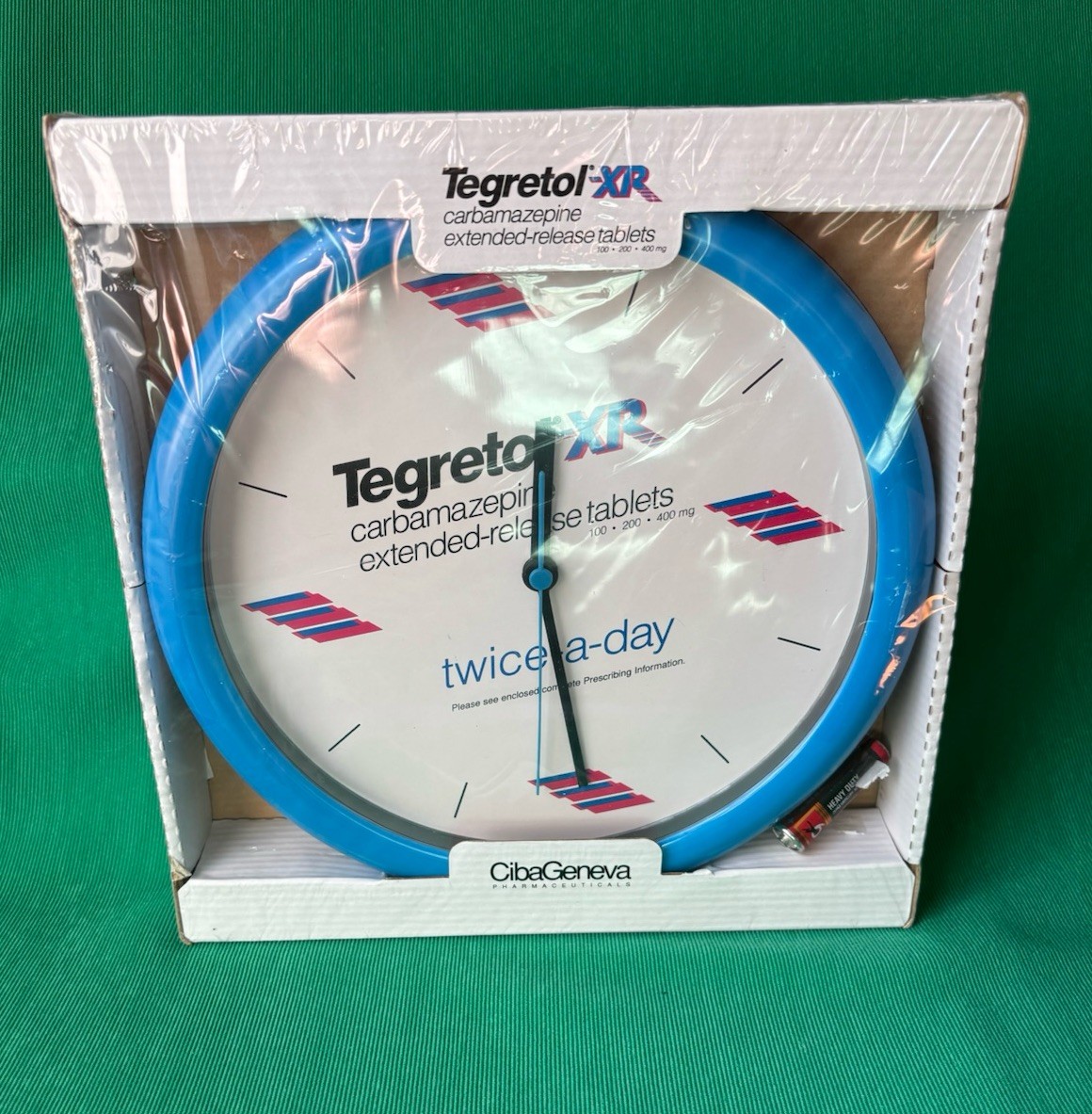 Pharmaceutical Drug Rep Wall Clock Carbamazepine Tegreto Doctor’s Promotion