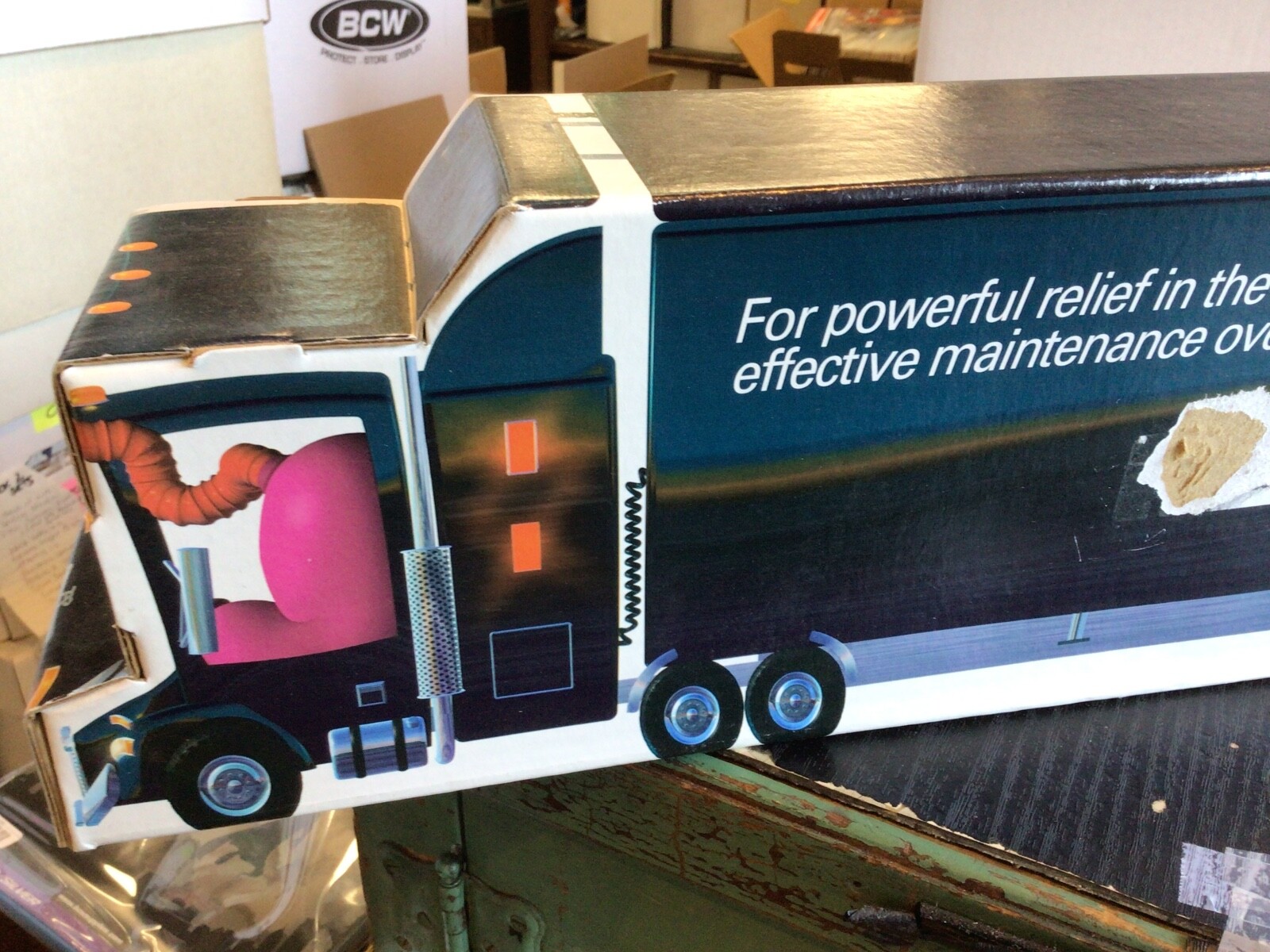 PREVACID ADVERTISING TOY TRACTOR TRAILER W TRUCK SHAPED BOX PHARMACEUTICAL