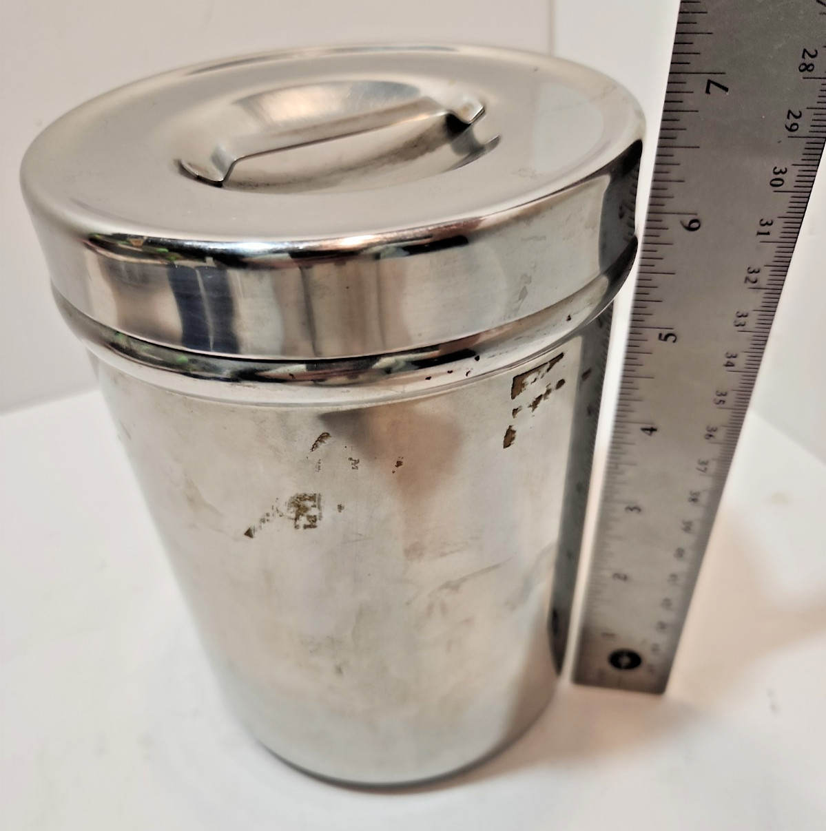 Vtg Stainless Steel Canisters W/ Medical Lid – Set of 2 Vollrath 8802 Polar 3J