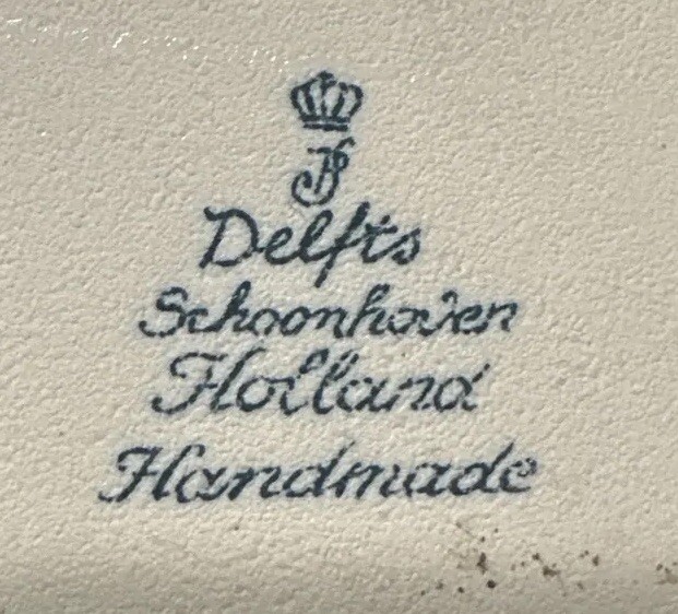 THREE Vintage Blue Delfts Schoonhoven Holland Handmade 6″ Ceramic Tiles Pharmacy