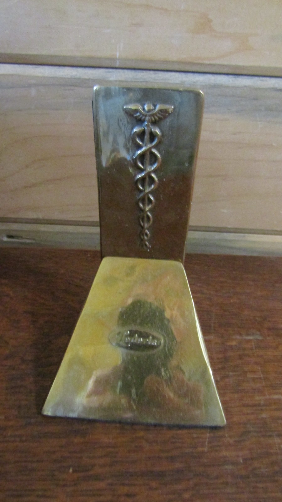 PHARMACY Vintage RX PRESCRIPTION Lederle BRASS BOOKEND/DOORSTOP – 1970’s