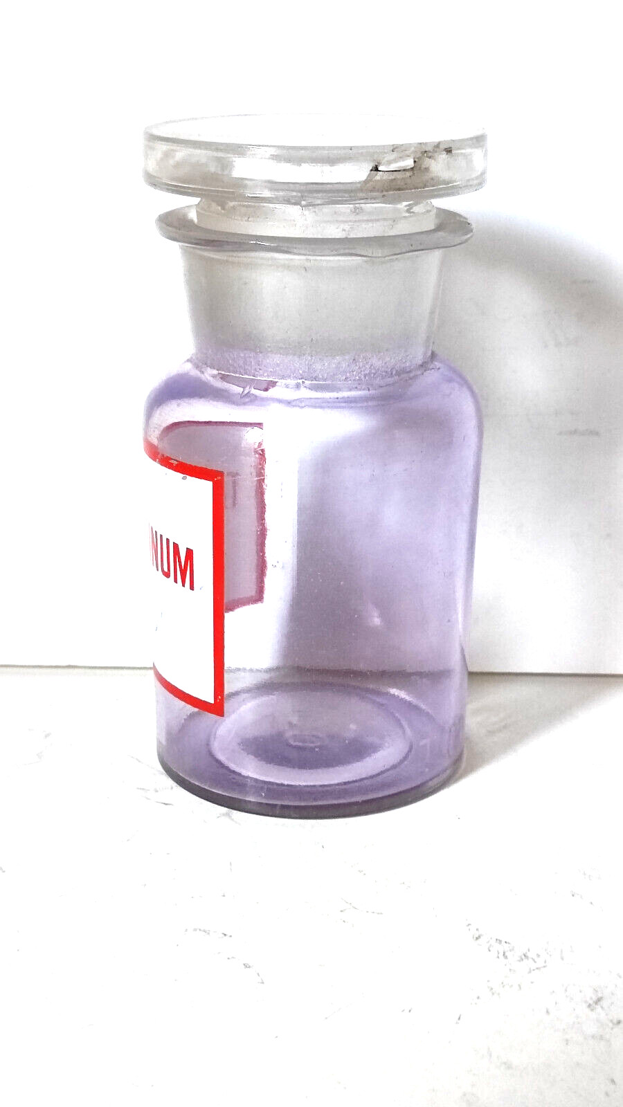 THEOBROMINUM Vintage Glass Apothecary Pharmacy Clear Jar 100 ml